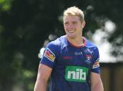 Josh King in training with his former club, the Newcastle Knights, before his eventual move to the Melbourne Storm.