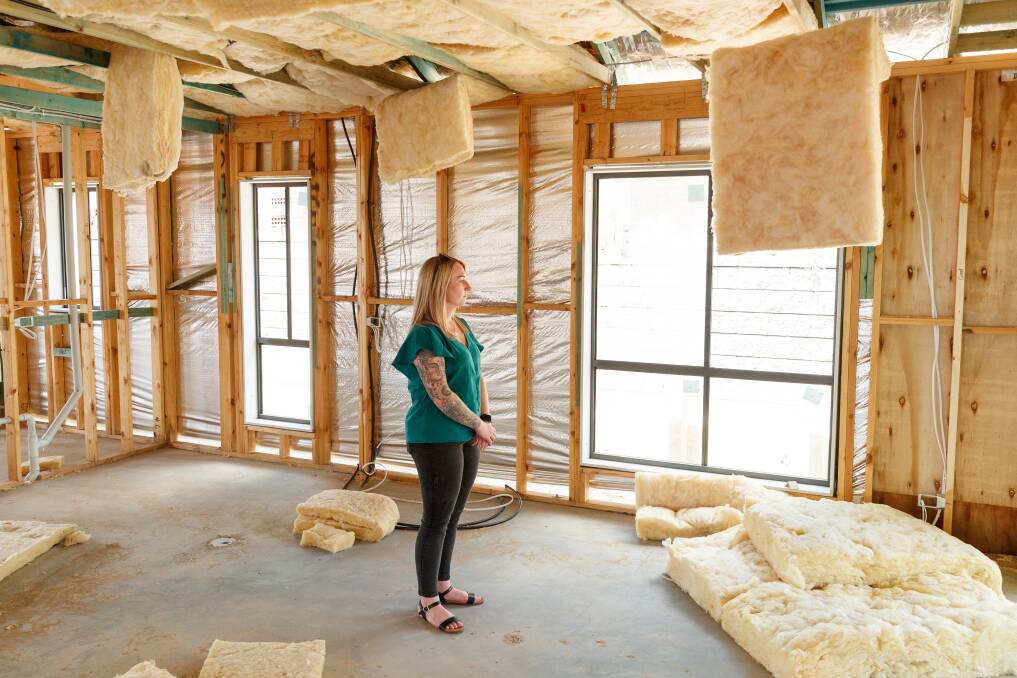 Kiana Johnston pictured in her unfinished house in the Heritage Parc development in Rutherford. Picture: Marina Neil