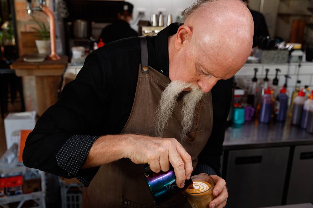 Growing in popularity: Xtraction Espresso barista and owner Kenn Blackman sips on a magic coffee. Picture: Max Mason-Hubers