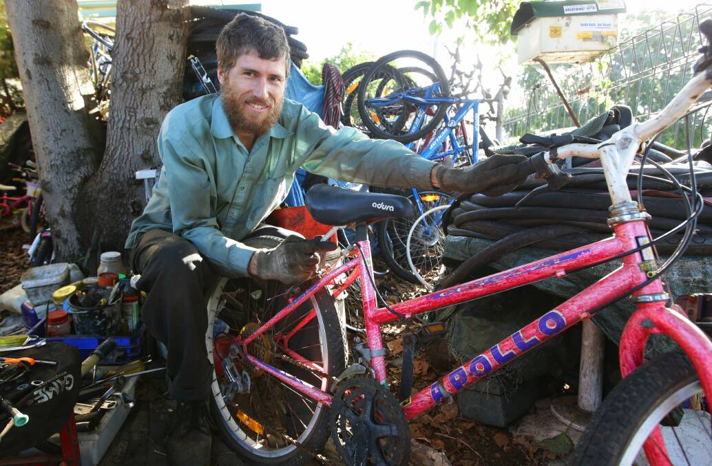 The Bike Man: For a time, Daniel Endicott, pictured here in 2014, ran his bike library from his home at Islington where locals colloquially knew him as The Bike Man. Picture: Peter Stoop