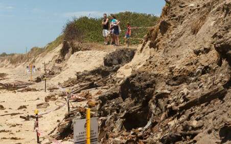Stockton Beach: Beach access will be restricted as construction gets underway on a large sand container seawall, which Hunter Water says will address coastal erosion at its site in the medium term. Picture: File image.