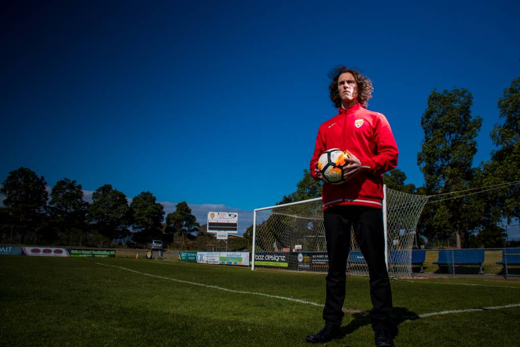 INSPIRED: Broadmeadow's Cody Carroll at Magic Park on Monday ahead of the club's round of 16 FFA Cup clash with Bentleigh Greens. Picture: Simon McCarthy