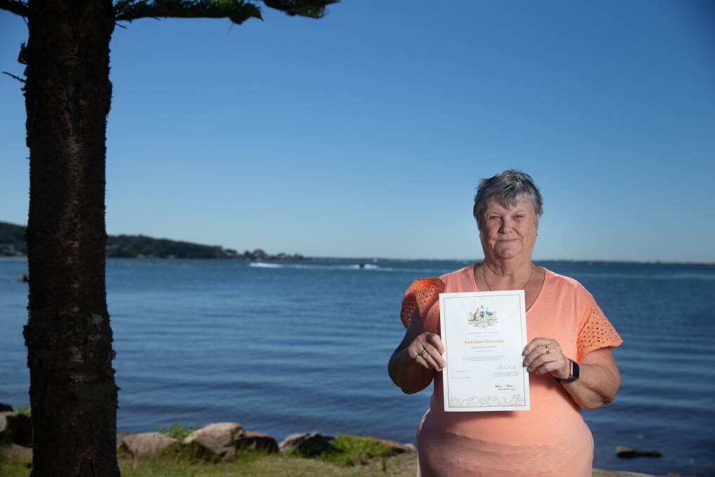 Judith Wilson, who has lived in the Hunter for more than 50 years, became a citizen on Tuesday. Picture: Marina Neil