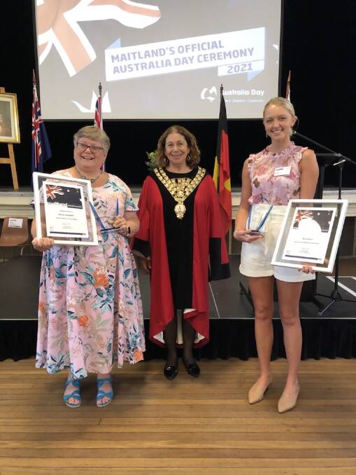 HONOURS: Maitland Citizen of the Year, Dr Helen Tolhurst, and Young Citizen of the Year, Ally Meyn, were honoured in Maitland yesterday.