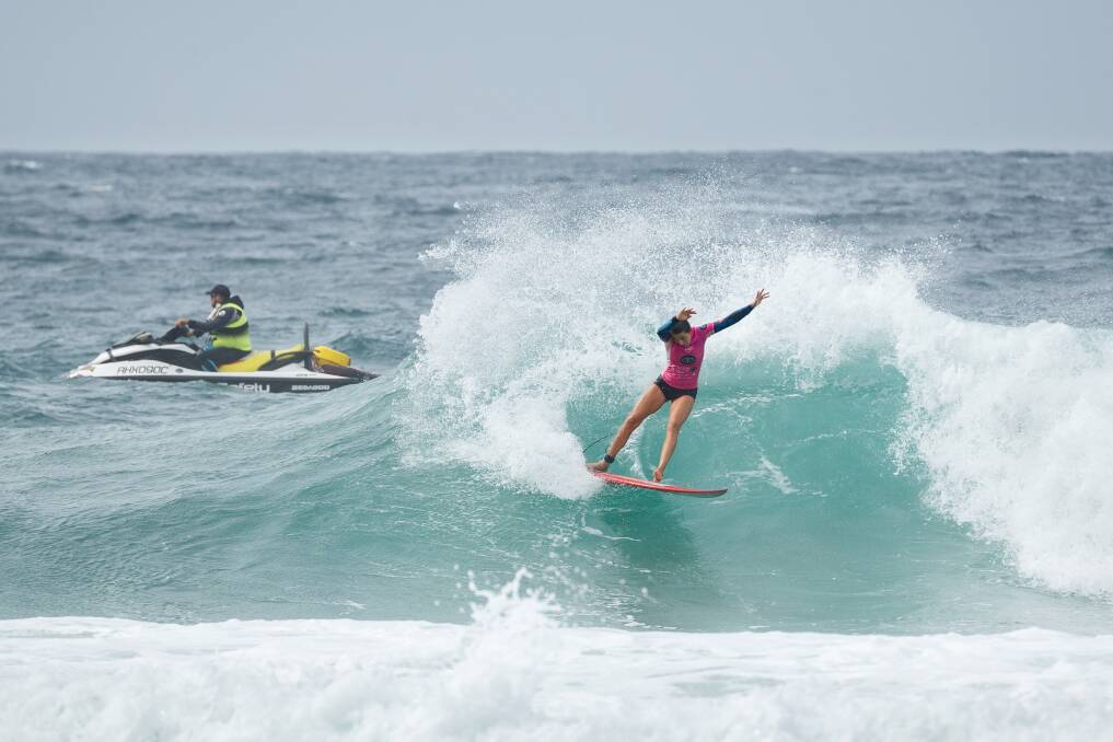 SURF: Star Newcastle surfer Philippa Anderson at Surfest 2020. Photo: Max Mason-Hubers