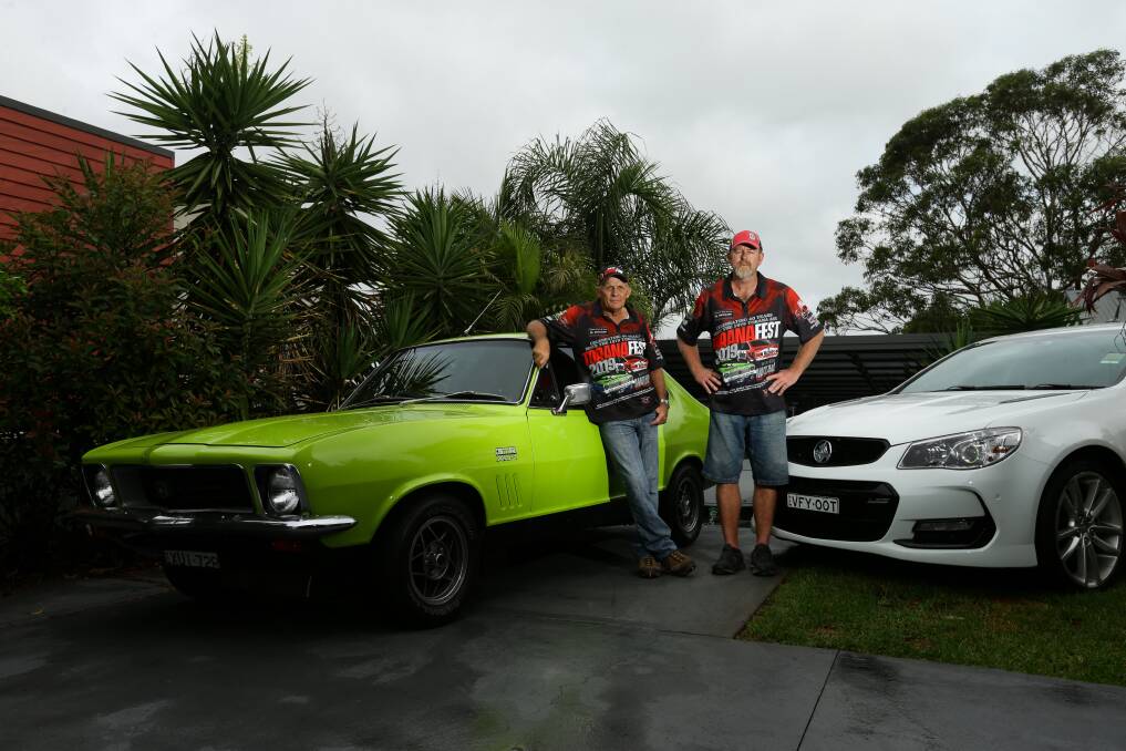 BUMPED: North Lambton Holden enthusiast Col Robinson (right) is sorry to see that the brand will be retired by 2021. Picture: Jonathan Carroll 