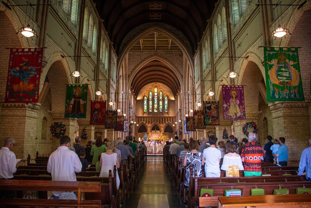 Congregation: Hundreds attended Catholic and Anglican services in Newcastle on Christmas Day, held at Christ Church Cathedral (pictured) and at Sacred Heart Cathedral in Newcastle West.