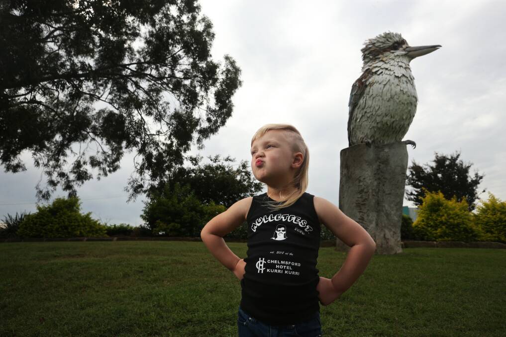 STYLE: Beverly Dimmock's magnificent blonde mullet grew naturally, her parents say, and now she can't bear to part with it. Picture: Simone De Peak