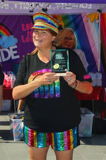 Newcastle Pride founder Lee McDogall was awarded Newcastle's only Community Recognition Award for her service at the weekend. Picture by Glen Scarborough