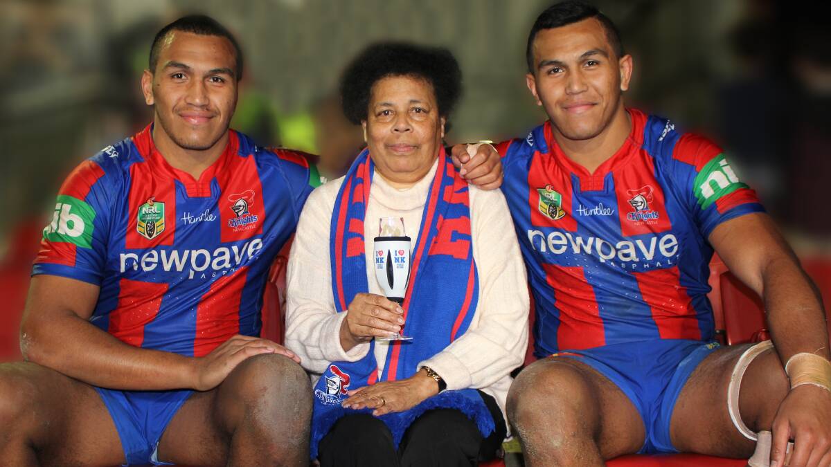 ROLE MODEL: Jacob and Daniel Saifiti with their grandmother, Mereani.