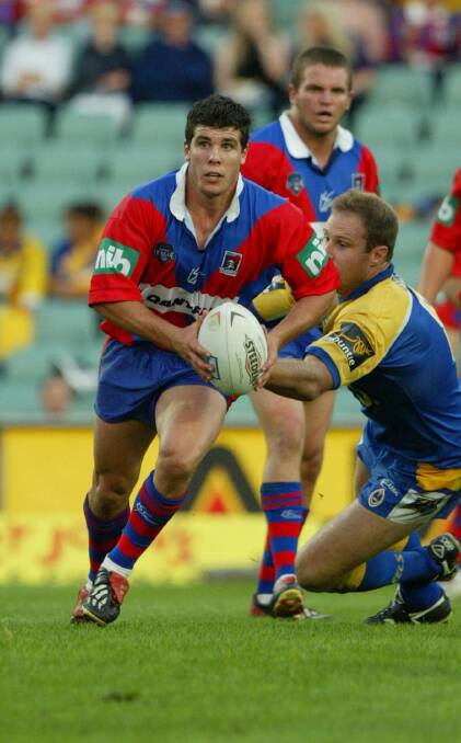 Michael Ennis pictured in his Knights days in 2003, the season he made his NRL debut. Picture: Darren Pateman