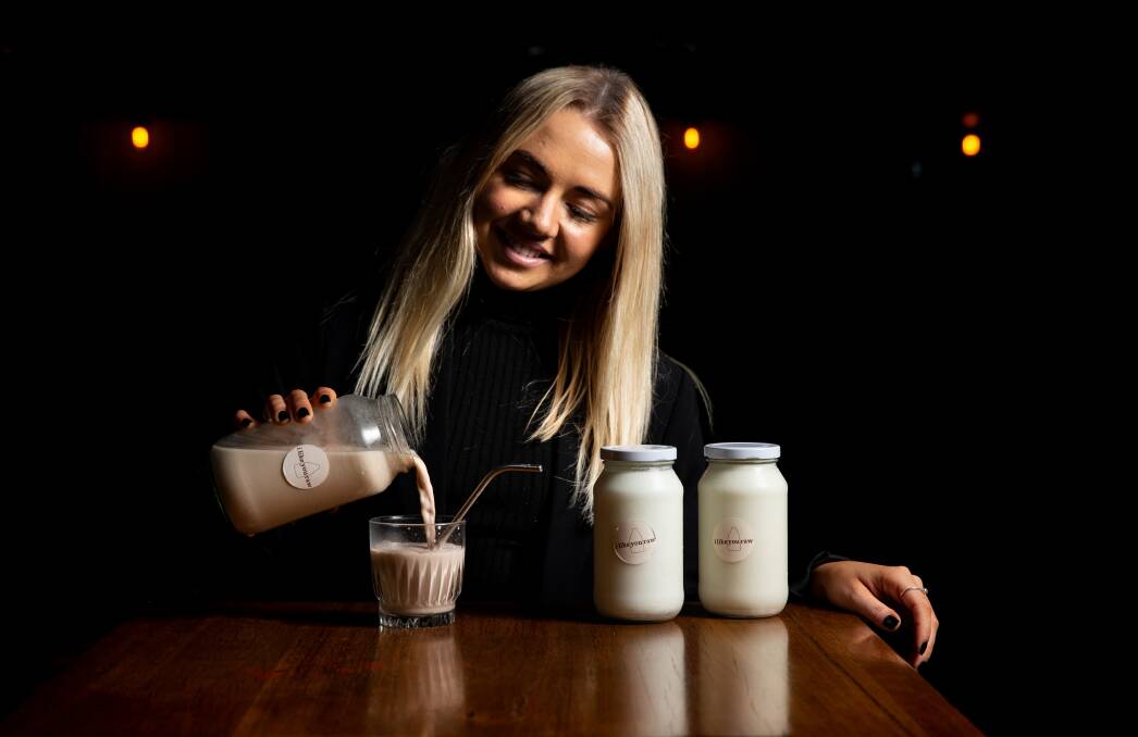 1: Helenah Sinclair, who makes tigernut milks for her brandI Like You Raw. Picture: Marina Neil