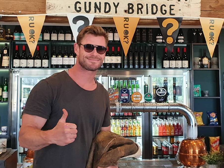 Chris Hemsworth of Marvel Avengers fame drops by the Linga Longa Inn for lunch.