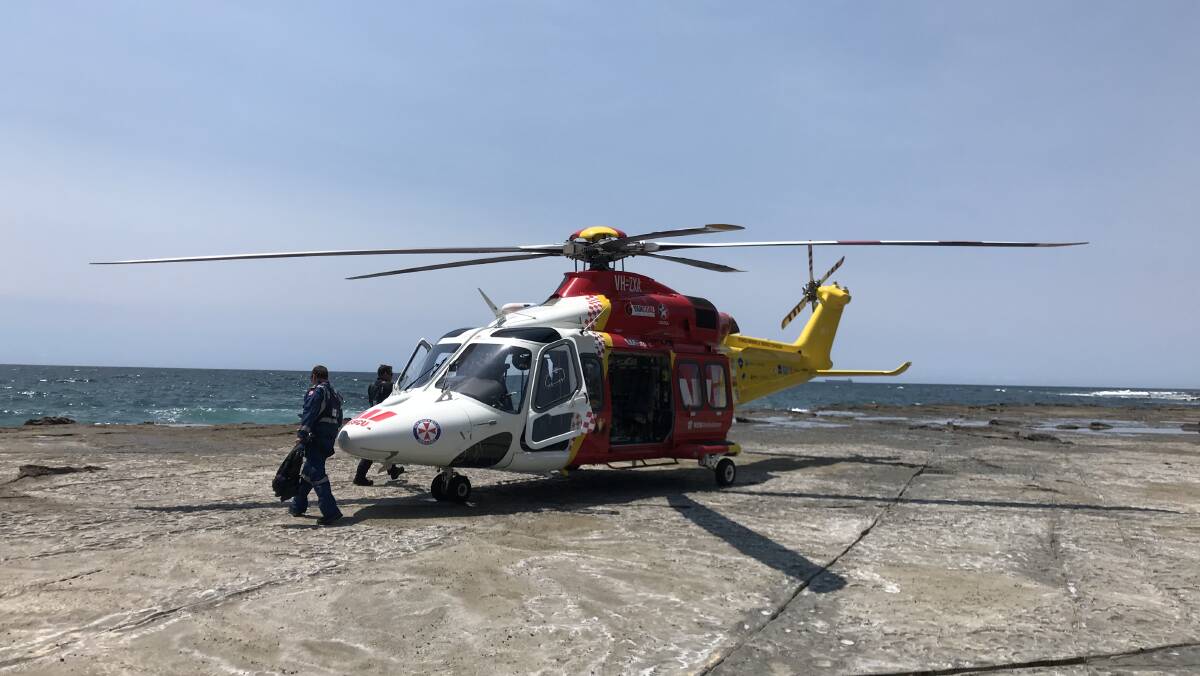 The helicopter was able to land near the scene where the crew found the woman alert and walking around, a spokesperson for the rescue service said.