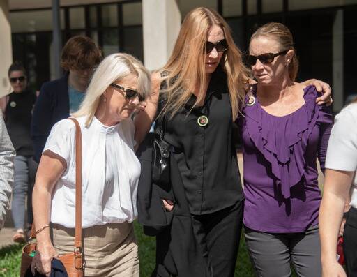 Jayden Penno-Tompsett's aunt Karen, from left, mother Rachel and aunt Sharelle - who asked that their surnames be withheld - pictured leaving Cairns Coroner's Court during the May 2021 inquest into Jayden's disappearance. Picture: Brian Cassey