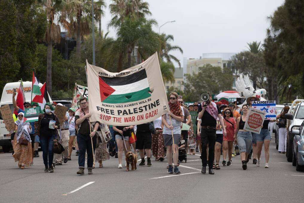 Protestors have staged another demonstration in Newcastle, the second since the New Year, in support of Palestine in the ongoing conflict in the Middle East. Picture by Jonathan Carroll