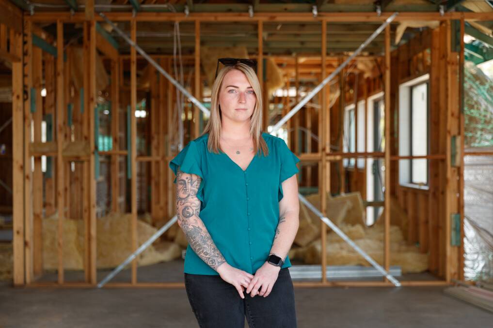 Kiana Johnston pictured in her unfinished house in the Heritage Parc development in Rutherford. Picture: Marina Neil