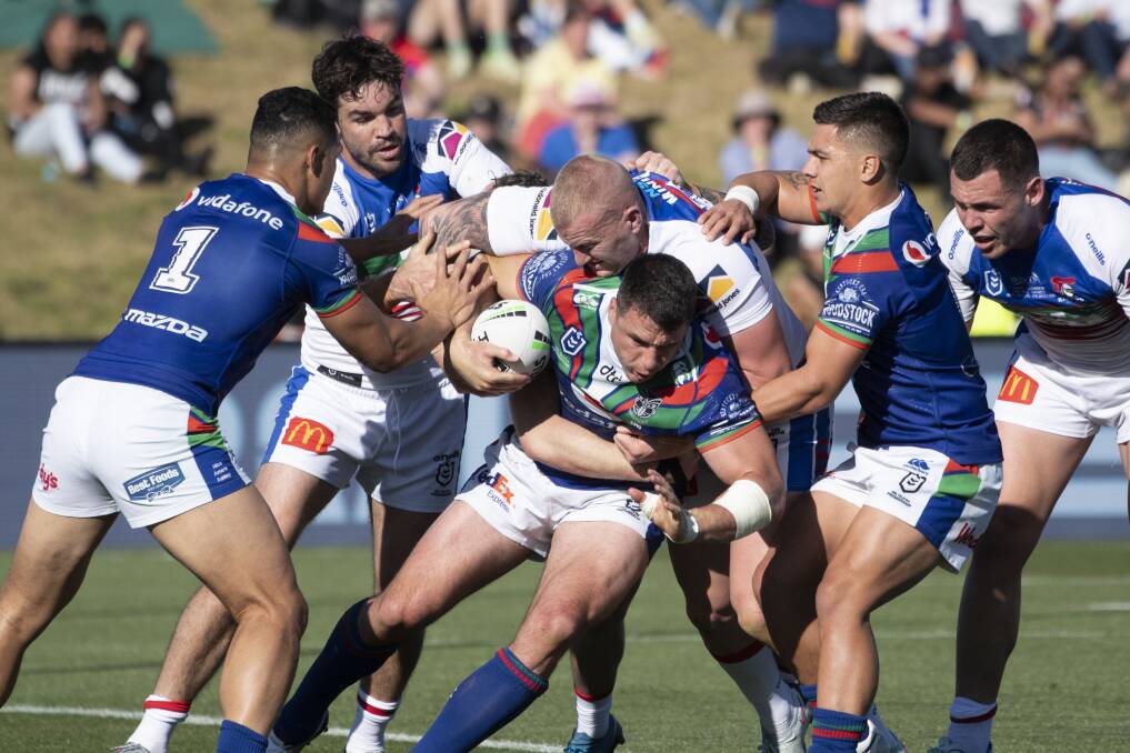 The Newcastle Knights take on the Warriors at Tamworth. Picture: Peter Hardin