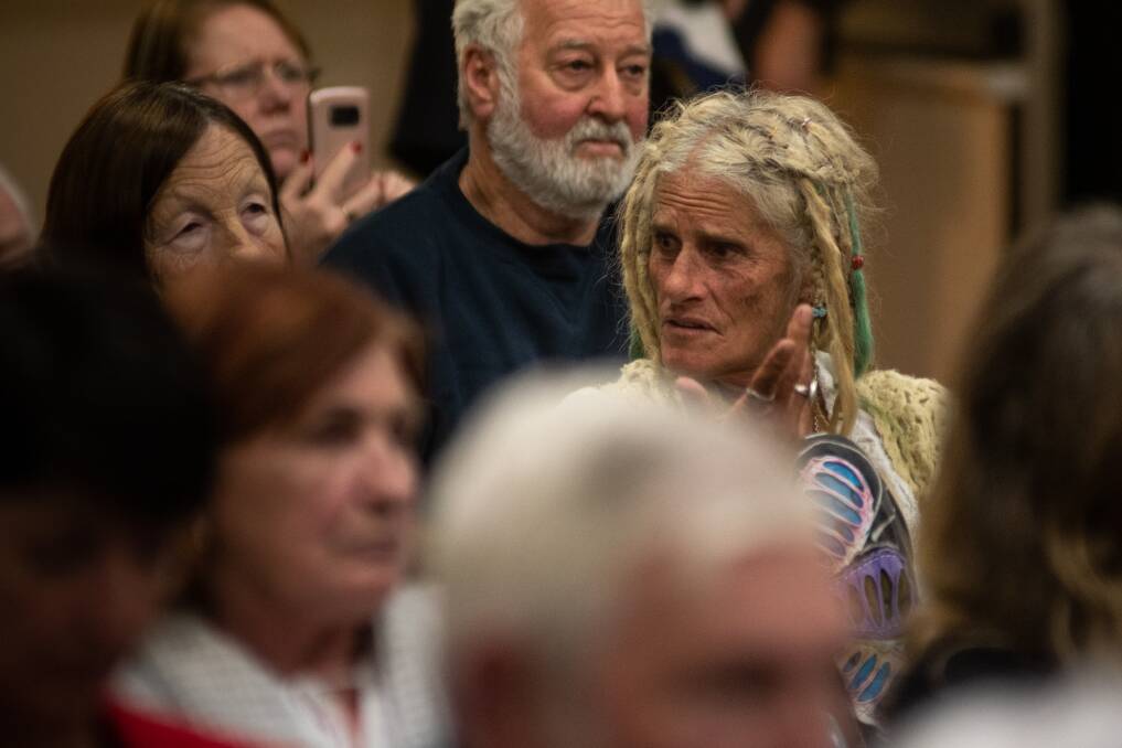 Some residents scoffed and showed their disbelief for the panel as election candidates spoke of dealing with the contamination. Picture: Simon McCarthy