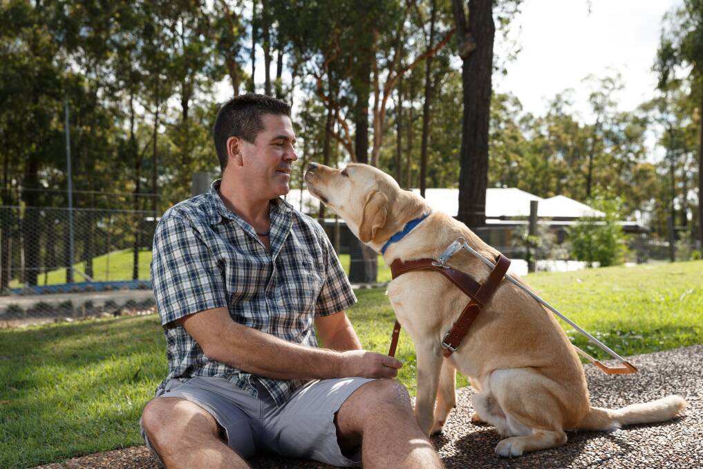 Paul Johns and his guide dog Keith have been together for eight years. Now, it's time for Keith to retire. Picture by Max Mason-Hubers