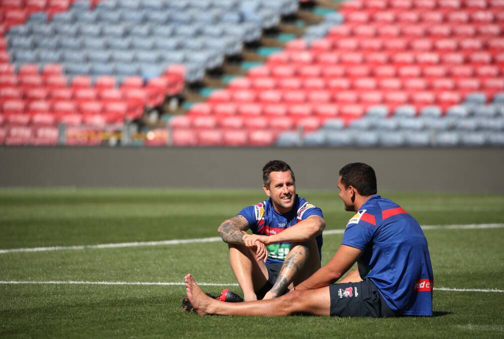 Scenes from a Newcastle Knights training session at McDonald Jones Stadium, leading into the finals. Picture: Simone De Peak