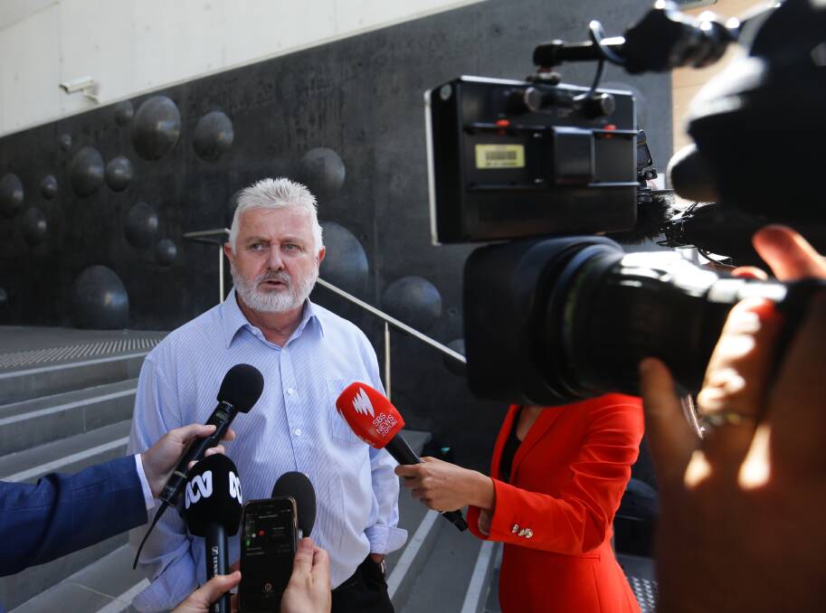 Disappointed: Hunter survivor advocate Peter Gogarty outside Newcastle Courthouse on December 7 after former Archbishop Wilson's conviction was overturned.