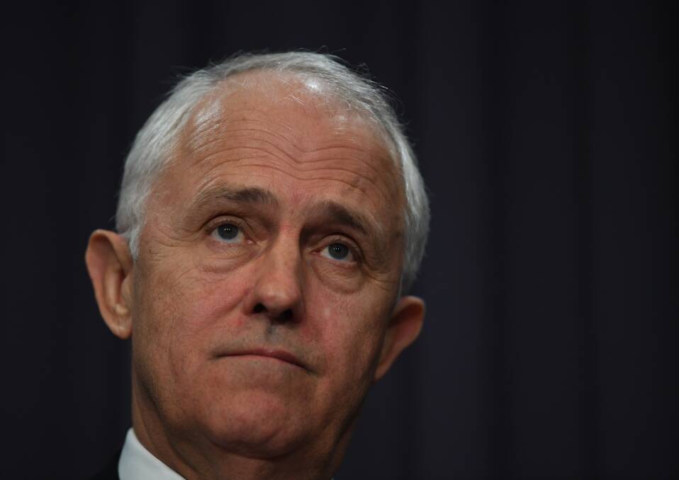 Weary: Prime Minister Malcolm Turnbull during a media conference on Wednesday to discuss Australia's energy future and Liddell power station. 