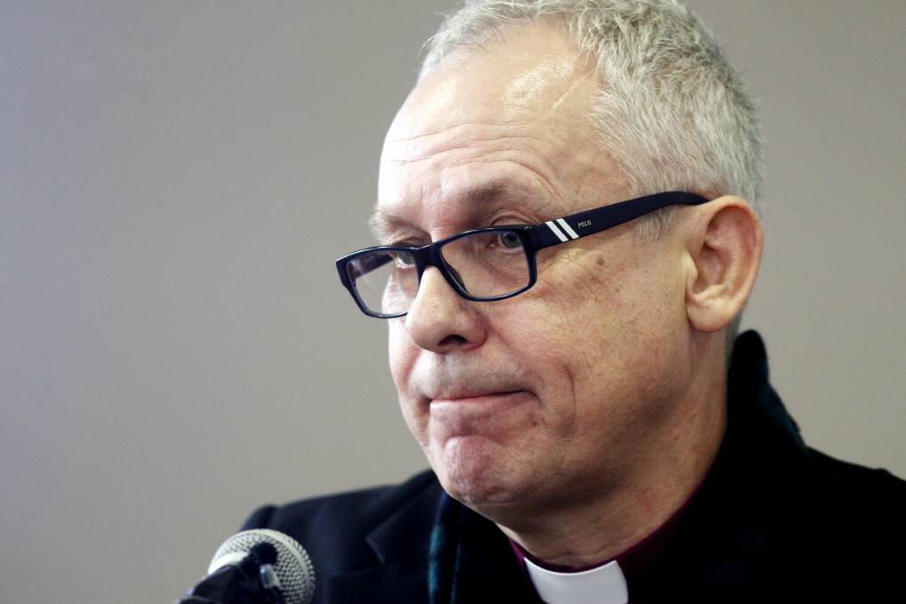 Challenged: Newcastle Anglican Bishop Greg Thompson after an historic apology in 2015 to people sexually abused as children by members of his church.   
