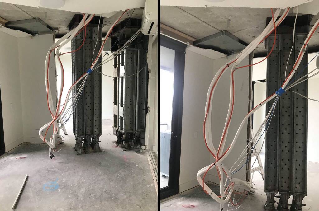 Opal: A composite of part of a unit in the Opal building in Sydney where residents were forced to leave on Christmas Eve because of defects.