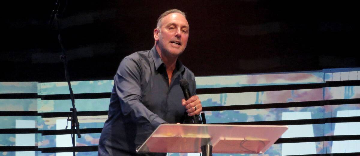 Challenge: Hillsong Church founder Brian Houston speaks in New York in 2013, before he and his church were challenged during a royal commission hearing in 2014 about how they responded to child sex allegations against his father, Frank Houston.