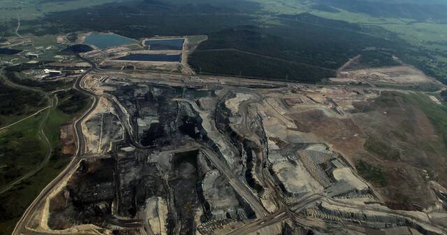 Legacy: An aerial view of the giant Mangoola coal mine at Wybong. Picture: Lock the Gate Alliance. 