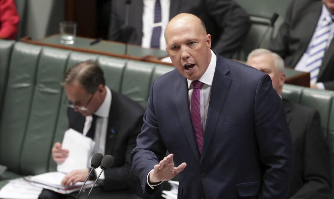 Advice: Coalition Government Minister Peter Dutton advised a tainted blood victim in 2014 to apply for an act of grace payment from the Commonwealth, after years of Australian governments refusing compensation to tainted blood victims. Picture: Alex Ellinghausen. 