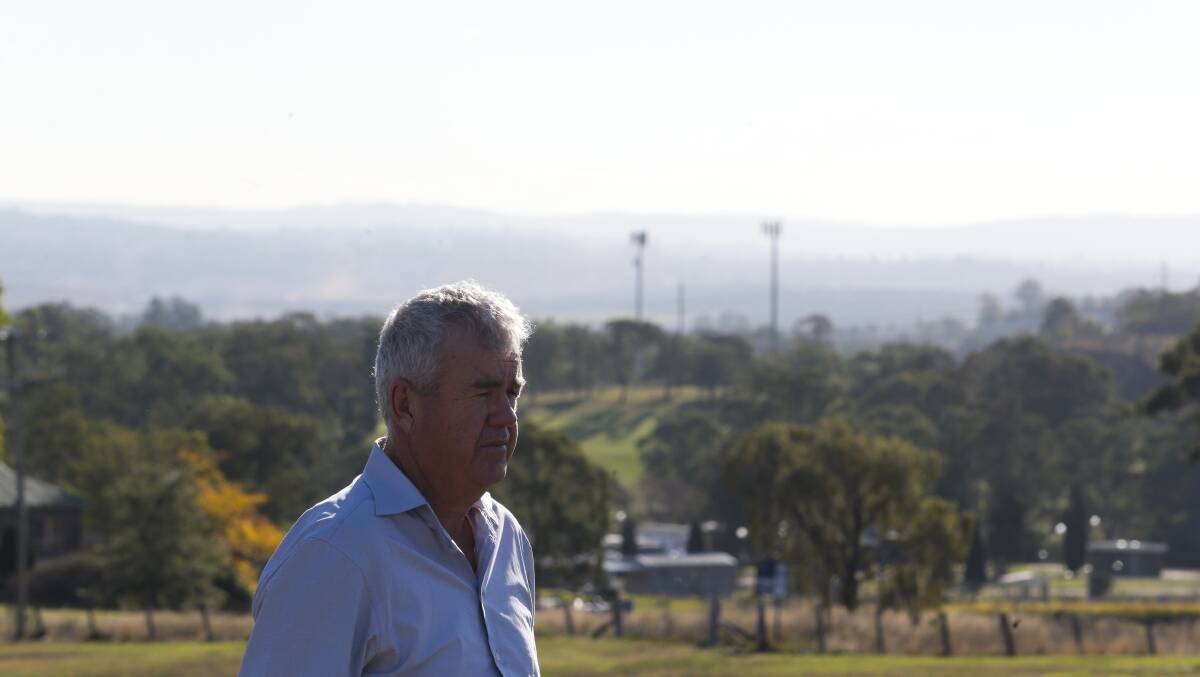 Haze: Muswellbrook councillor Graeme McNeill says the haze over Muswellbrook was not a feature of the town before the coal boom and super-sized open cut coal mines. Picture: Jonathan Carroll.