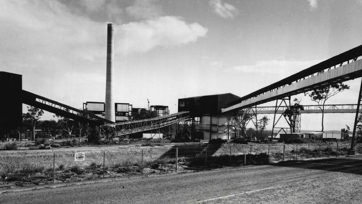 Legacy: Early days at the Vales Point power station where conveyor belts from three mines, including Chain Valley Colliery, provide coal to service the state's energy needs. A young mine worker could have died in a 2016 incident when Mannering Colliery was transitioning out of care and maintenance. 