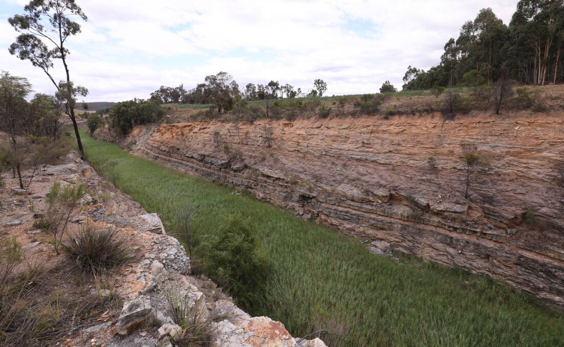 Diverted: The steep sides of the Goulburn River on the southern boundary of Ulan coal mine. Four kilometres of the river were diverted in the 1980s to allow for mining. 