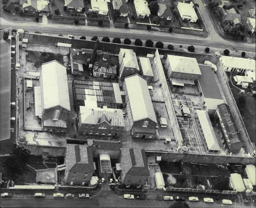 History: An aerial view of Maitland jail in June, 1978 after riots only weeks before a teenager spent three days before his transfer to Cessnock. He is now suing the State of NSW after alleging he was sexually and physically assaulted by inmates at Maitland. 