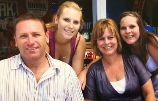 Family: Tony Jenkins, wife Sharon and daughters Kim and Cidney in happier times.