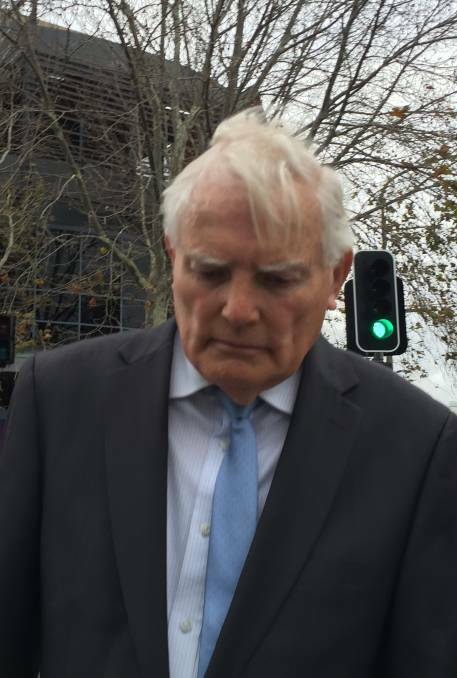 Criticised: Former Newcastle Anglican Diocese solicitor Keith Allen outside Newcastle Courthouse after giving evidence at the royal commission. He was criticised by the commission in the Newcastle Anglican Diocese final report. 