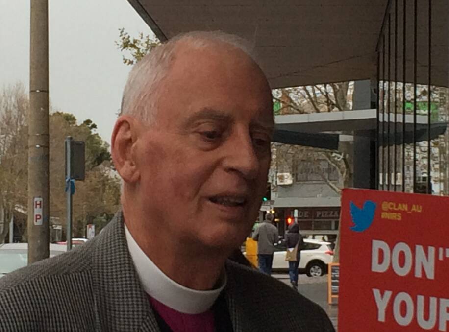 Bishop Appleby at the royal commission in Newcastle on Friday.