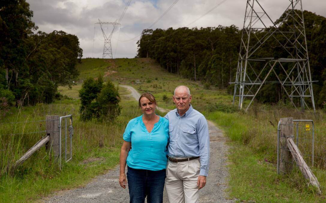 No fly zone: Jo and Laurie Eyes beside the Kiar Ridge land where Wyong Shire Council proposed an airport. The project has been abandoned.