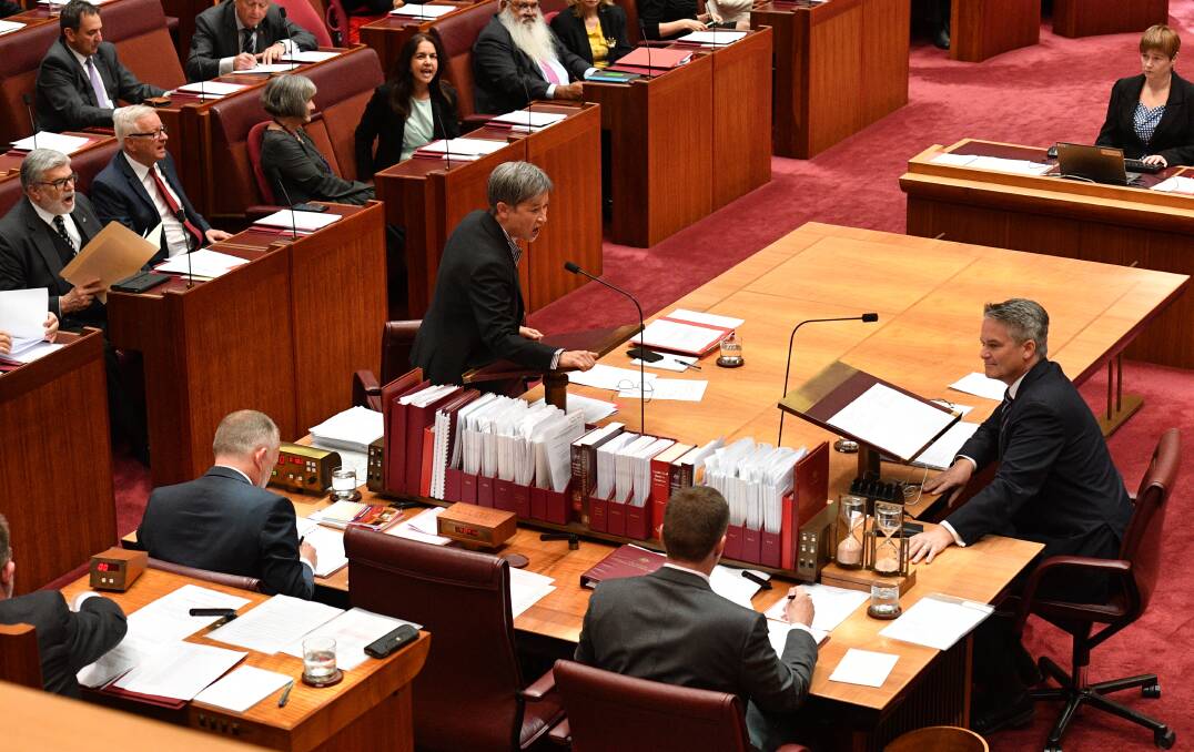 Checks: The scarlet hues of the Australian Senate.