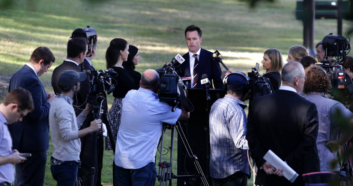 Candidate: Kogarah MP Chris Minns announces he will run for the NSW Labor leadership. Picture: John Veage.