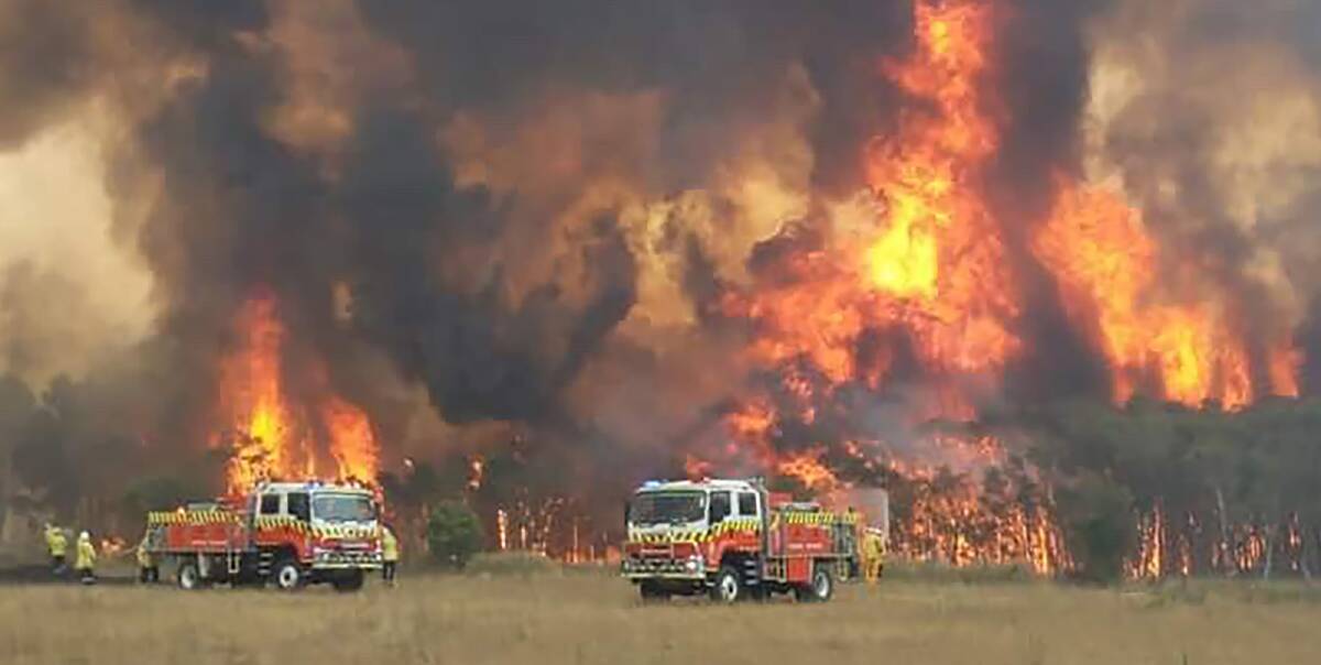 Alarm: NSW Rural Fire Service volunteers fight a Charmhaven fire on New Year's Eve. Picture: Supplied. 