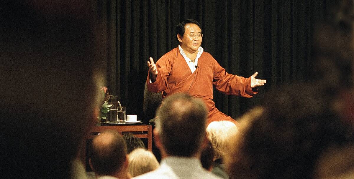 Charismatic: Rigpa spiritual founder Sogyal Rinpoche speaks to Australian business people.
