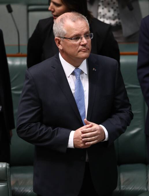 History: New Australian Prime Minister Scott Morrison as he prepares to deliver a national apology to survivors of institutional child sexual abuse on October 22, 2018. Picture: Dominic Lorimer. 