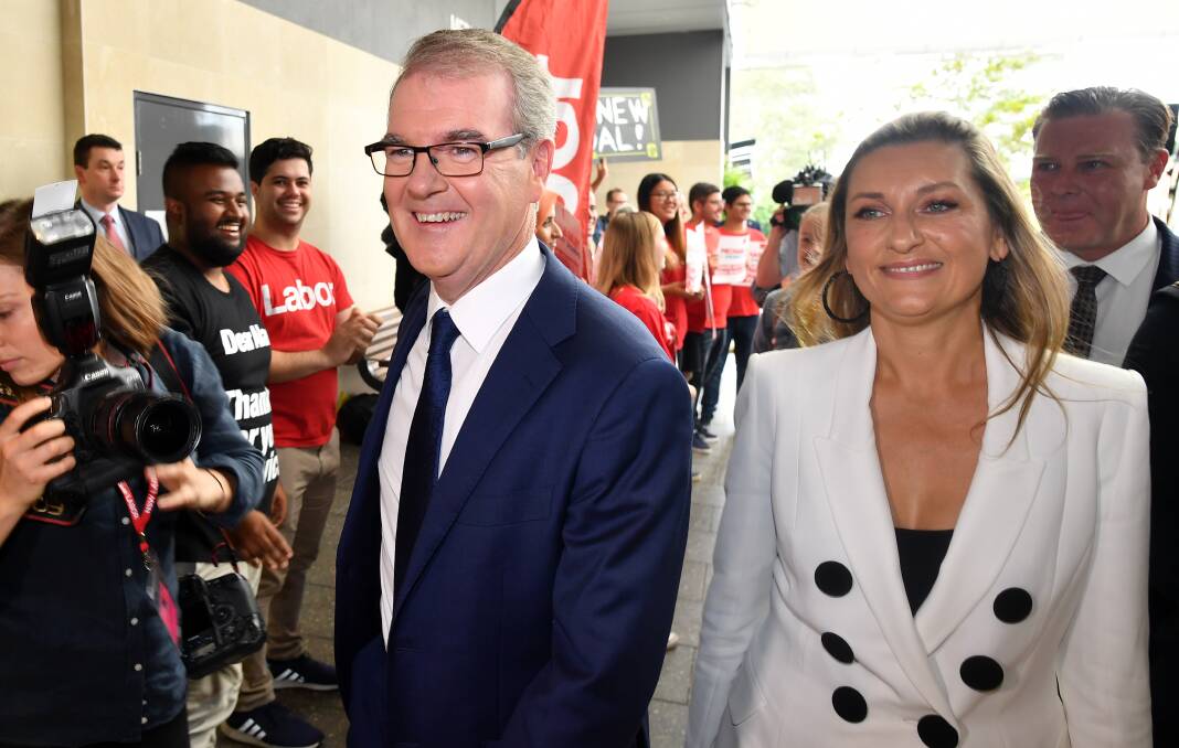 Launch: NSW Opposition Leader Michael Daley arrives at Labor's election campaign launch in Sydney on Sunday.