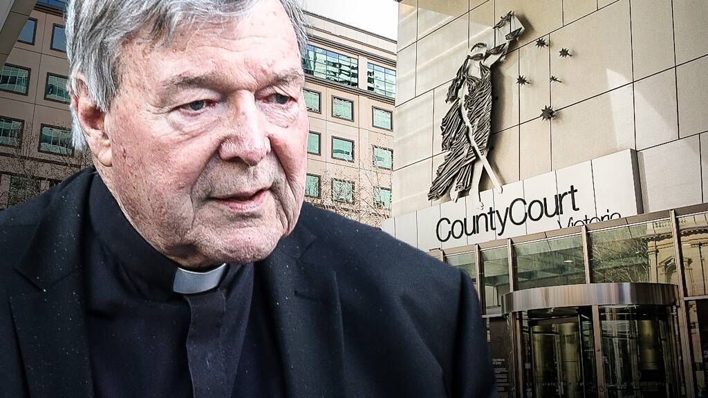 Jailed: Disgraced Catholic cardinal George Pell before he was sentenced to six years jail for crimes against two boys in 1996.