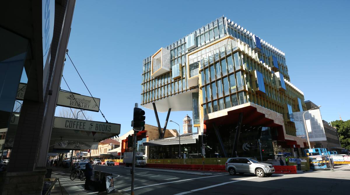 Rated: The University of Newcastle's New Space building which is on a 'high risk' list for cladding. Picture: Simone De Peak. 