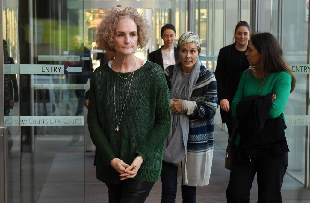Application: Women leave a Federal Court hearing after the first day of evidence in a landmark legal class action against Johnson & Johnson and related companies by more than 800 women alleging pelvic mesh injuries. 