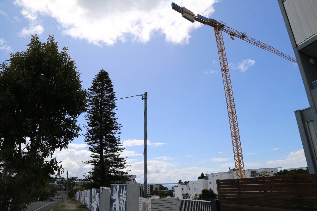 The crane on site of the Church Street development plots, next to Oaks Nelson Bay Lure.